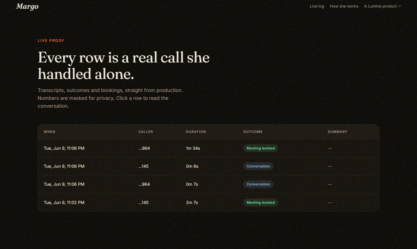 Margo voice AI front desk interface