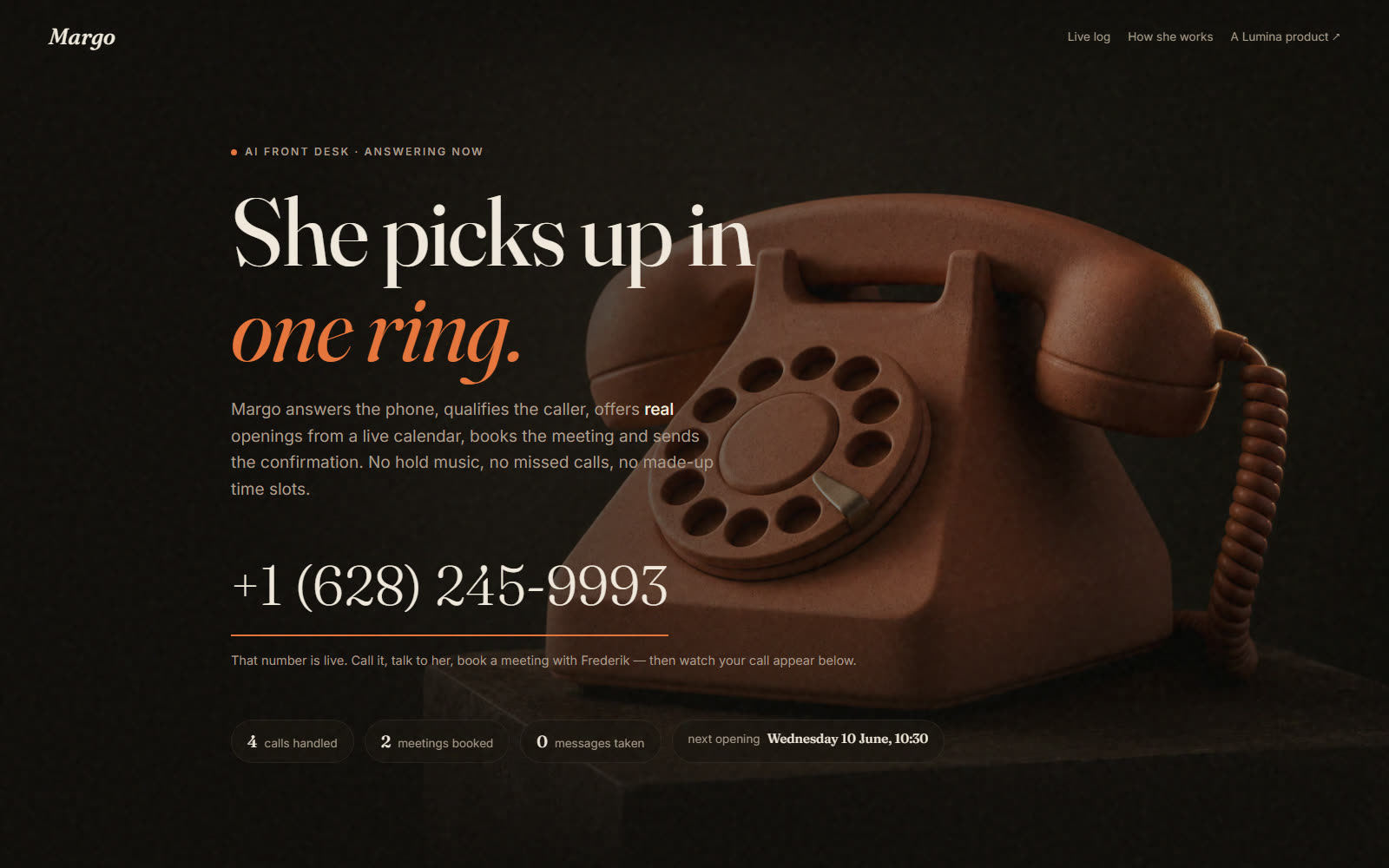 Margo landing page